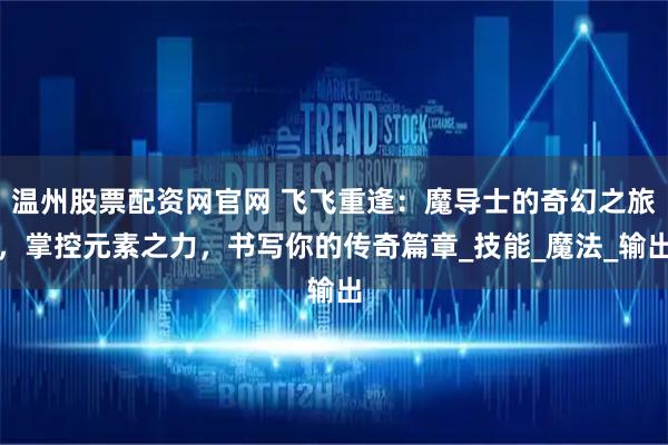 温州股票配资网官网 飞飞重逢：魔导士的奇幻之旅，掌控元素之力，书写你的传奇篇章_技能_魔法_输出